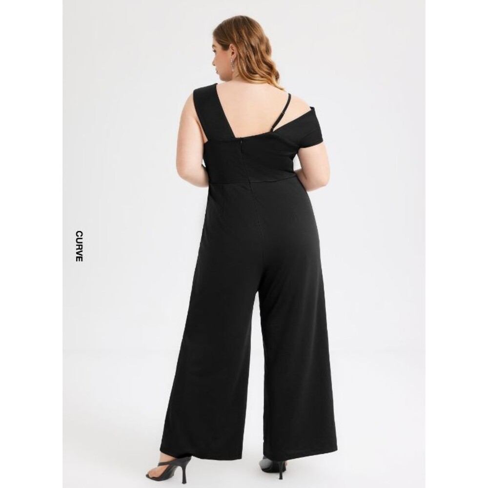 Cider Solid Off-Shoulder Asymmetrical Stitch Jump… - image 2